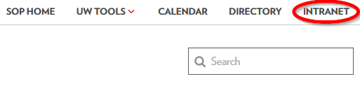 The "Intranet" link is located at the far-right in the header area, to the right of  the Directory link.